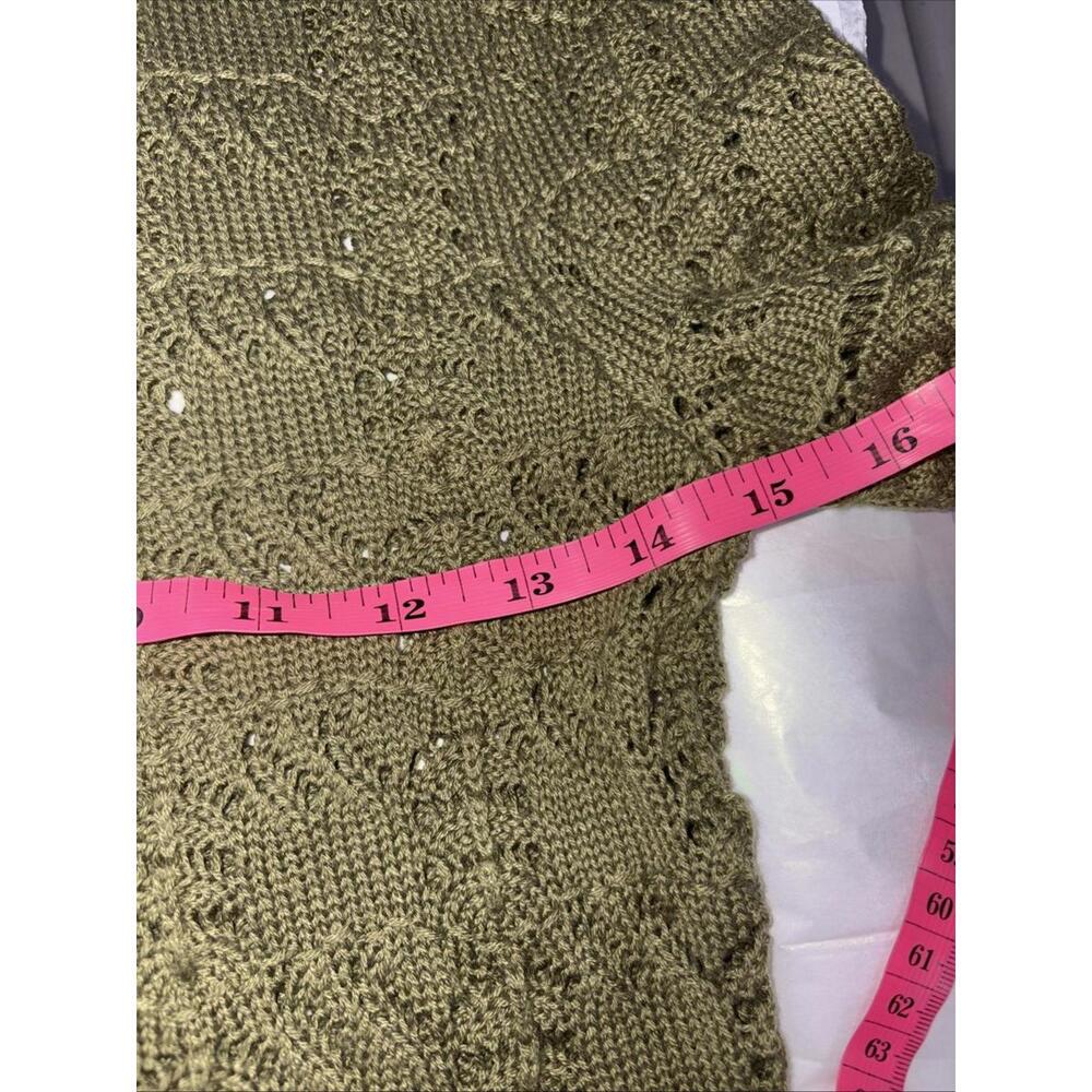 Anthropologie Pointelle Sweater Shirt Green Size XXSmall $88 Whimsical NWOT - Picture 8 of 11